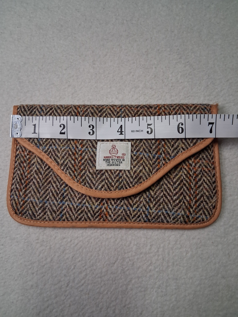 Harris Tweed Brown Herringbone Clutch Wallet - Picture 4 of 11